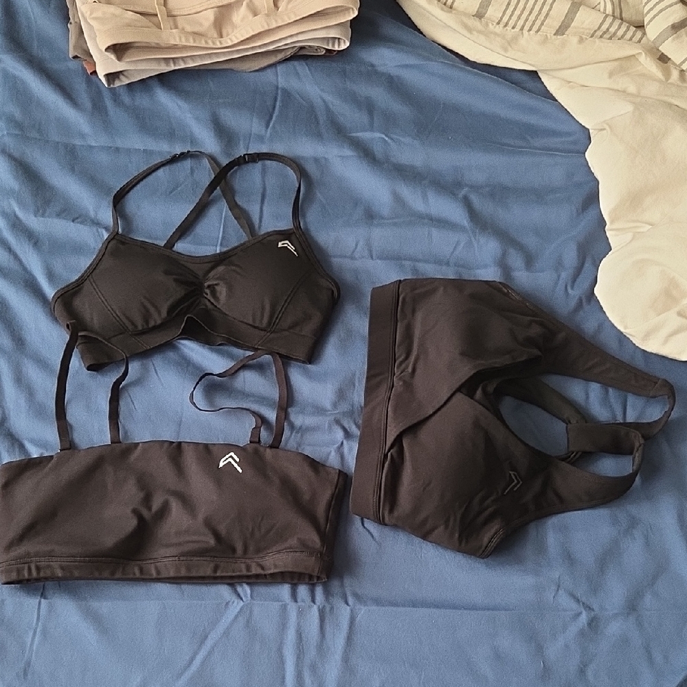 Oner Active Black Active Sports Bra Trio - Logo Detail